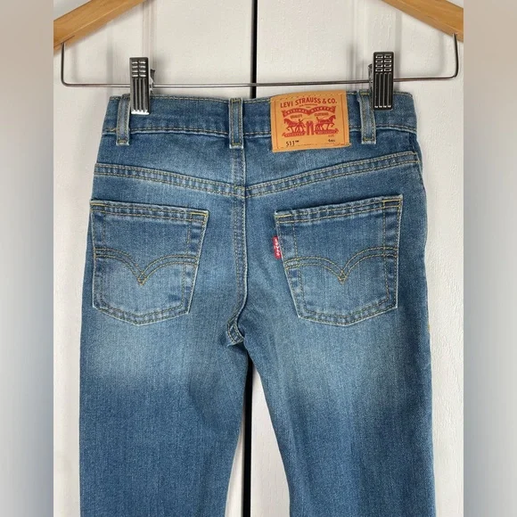 Levi’s Performance 511 Slim Jeans Boys Size 4 Blue Straight Leg Adjustable Waist - Picture 5 of 14